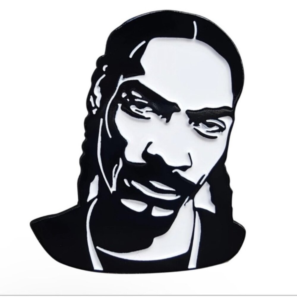 Snoop Dogg American Rapper Enamel Pin Black  & White